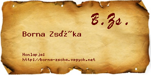 Borna Zsóka névjegykártya